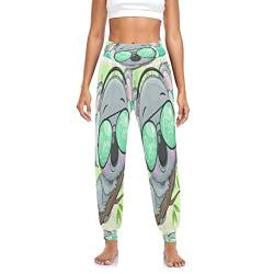 YOUJUNER Damen Cooler süßer Koala-Bär Haremshose Yogahose Tanzhose Jogginghose Yoga Pilates Hosen Freizeithosen Yoga Hose von YOUJUNER