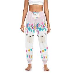 YOUJUNER Damen Haremshose süßer Alpaka-Lama-Lama-Druck Yogahose Tanzhose Jogginghose Yoga Pilates Hosen Freizeithosen Yoga Hose von YOUJUNER