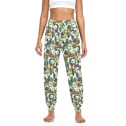 YOUJUNER Damen Haremshose süßes Panda-Druck Yogahose Tanzhose Jogginghose Yoga Pilates Hosen Freizeithosen Yoga Hose von YOUJUNER