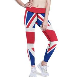 YOUJUNER Damen Sport Leggings Britische UK-Flagge High Wasit Yogahose Sporthose Lange Yoga Leggins Jogginghose von YOUJUNER