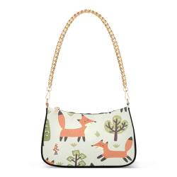 YOUJUNER Frauen Schulter Taschen Nette Fuchs Baum Mini Handtaschen Dame Geldbörse Clutch Taschen Unterarmtasche Kette Tasche, mehrfarbig, Einheitsgröße von YOUJUNER