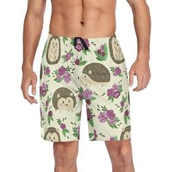 YOUJUNER Herren Shorts Netter Igel Schlafanzughosen Kurz Pyjamahose Badeshorts Sommer Shorts für Männer von YOUJUNER