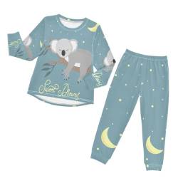 YOUJUNER Kinder Schlafanzug Set Süße Koala-Bär-Druck Pyjama Langarm Nachtwäsche Zweiteilig Schlafanzüge Set für Jungen Mädchen von YOUJUNER