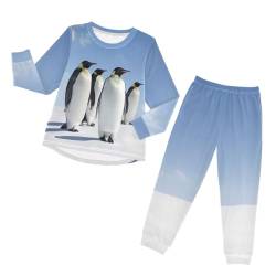 YOUJUNER Kinder Schlafanzug Set Tier Pinguin Pyjama Langarm Nachtwäsche Zweiteilig Schlafanzüge Set für Jungen Mädchen von YOUJUNER