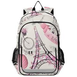 YOUJUNER Kinder Schulrucksack Eiffelturm Paris Schulranzen Schultasche Sporttasche Backpack für Mädchen Jungen von YOUJUNER