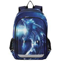 YOUJUNER Kinder Schulrucksack Fantasy-Drache Schulranzen Schultasche Sporttasche Backpack für Mädchen Jungen von YOUJUNER