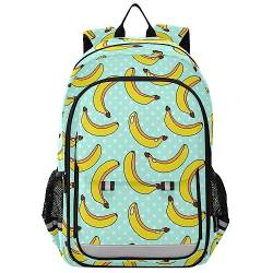 YOUJUNER Kinder Schulrucksack Gelbes Bananen-Muster Schulranzen Schultasche Sporttasche Backpack für Mädchen Jungen von YOUJUNER