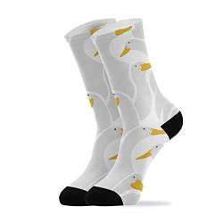 YOUJUNER Niedliche Enten-Gänse-Socken für Herren und Damen, hohe Knöchelsocken, lange Socken, Kleidersocken, 1 Paar, mehrfarbig, M von YOUJUNER