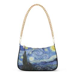 YOUJUNER Umhängetasche Damen Handtasche Van Gogh Sternennacht Klein Schultertaschen Tasche Unterarmtasche Clutch Messenger Bag für Frauen von YOUJUNER