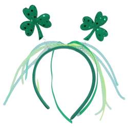 YOUNAFEN Haarreif für Erwachsene, Saint Patrick's Day, Zauberstab, grüne Farbe, irische Party, Festival, Blume, Haarreif für Teenager, Kopfschmuck von YOUNAFEN