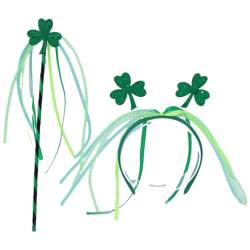 YOUNAFEN Haarreif für Erwachsene, Saint Patrick's Day, Zauberstab, grüne Farbe, irische Party, Festival, Blume, Haarreif für Teenager, Kopfschmuck von YOUNAFEN