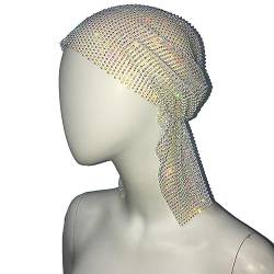 YOUNAFEN Modisches, glänzendes Strass-Kopftuch für Damen, atmungsaktives Netz-Stirnband, Nachtclub, Haarschmuck von YOUNAFEN