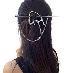 YOUNAFEN Zarte herzförmige Haarnadel im chinesischen Stil, Metalllegierung, Haarnadeln zum Fotografieren, Haarstyling-Zubehör von YOUNAFEN
