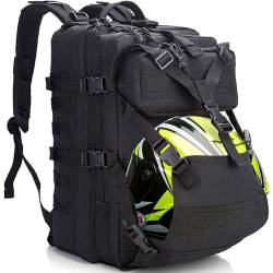 Motorradhelm Rucksack für Männer Frauen, Fahrradhelm Aufbewahrung, Wandern Helmfangtasche, taktischer Rucksack mit MOLLE-System von YOUNGOA