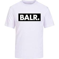 Balr Fan T-Shirt Tee Mens Basic Short Sleeve Cotton Casual T-Shirt White Tee Shirt von YOUPO
