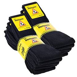 YOURBASICS - 10 PAAR Herren Socken - Arbeitssocken, Vorteilspack, Hochwertige Baumwollmischung, Verstärkte Sohle und Zehennähte (10 Paar Schwarz, 43-46) von YOURBASICS