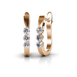 YOURDORA Damen Creolen Ohrringe mit Kristallen Kreolen Weissgold Modeschmuck 20mm (Roségold) von YOURDORA