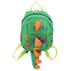 YOUTHINK Anti-Lost Children Schultasche, Cartoon Dinosaurier Rucksack Kinder Kinder Kleinkind Rucksack für Vorschulkinder Jungen Mödchen(Grün) von YOUTHINK