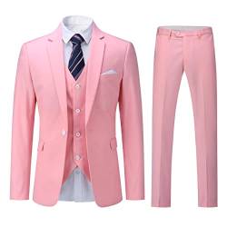 YOUTHUP Herren 3 Teilig Anzug Slim Fit Formell Anzüge 1 Knopf Herrenanzug für Business Hochzeit von YOUTHUP