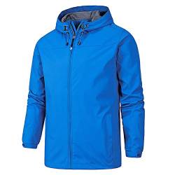 YOUTHUP Herren Regenjacken Leichte Outdoor Windjacke mit Kapuze Winddichte Wasserdichte Jacke Freizeit Regenmantel von YOUTHUP