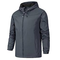 YOUTHUP Herren Regenjacken Leichte Outdoor Windjacke mit Kapuze Winddichte Wasserdichte Jacke Freizeit Regenmantel von YOUTHUP