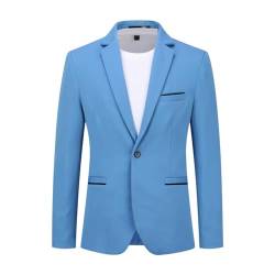 YOUTHUP Herren Sakko Slim Fit Sportlich Blazer Jackett Freizeit Business 1 Knopf Anzugsjacke von YOUTHUP