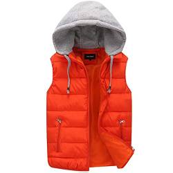 YOUTHUP Herren Steppweste mit Kapuze Leicht Winterweste Outdoor Dicke Freizeit Gilet Ärmellos Jacke Sport Weste von YOUTHUP