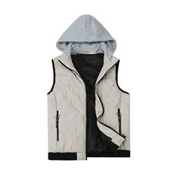 YOUTHUP Herren Steppweste mit Kapuze Leicht Winterweste Outdoor Dicke Freizeit Gilet Ärmellos Jacke Sport Weste von YOUTHUP