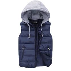 YOUTHUP Herren Steppweste mit Kapuze Leicht Winterweste Outdoor Dicke Freizeit Gilet Ärmellos Jacke Sport Weste von YOUTHUP