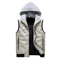 YOUTHUP Herren Steppweste mit Kapuze Leicht Winterweste Outdoor Dicke Freizeit Gilet Ärmellos Jacke Sport Weste von YOUTHUP