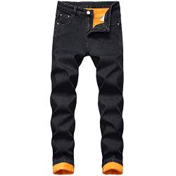 YOUTHUP Herren Wollfutter Jeans Hose für Winter Jeanshose mit geradem Bein Herren Slim Fit-Jeans von YOUTHUP