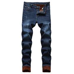 YOUTHUP Herren Wollfutter Jeans Hose für Winter Jeanshose mit geradem Bein Herren Slim Fit-Jeans von YOUTHUP