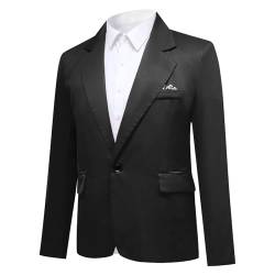 YOUTHUP Sakko Herren Leichter Regular Fit Anzug Jacke für Männer Freizeit Jackett Blazer, Schwarz, S von YOUTHUP