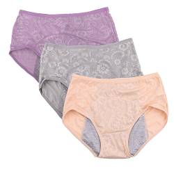 Damen-Menstruationslip, Jacquard-Muster, leicht zu reinigen, Multipack Gr. 2 - 4 Jahre old, Grau,Nelumbo,Haut von YOYI FASHION