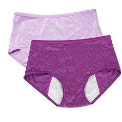 Damen-Menstruationslip, Jacquard-Muster, leicht zu reinigen, Multipack Gr. 38, Violett, Lotus von YOYI FASHION