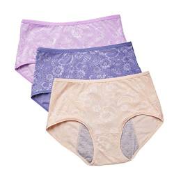 YOYI FASHION Damen Monatsblutung Briefs Jacquard Easy Clean H schen US-Gr e 3X-Large (10) Blove, Haut, nelumbo von YOYI FASHION