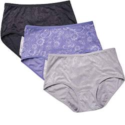 YOYI FASHION Frauen Menstruation Slip Jacquard Easy Clean Slip 3 Pack Gr??e 44, Schwarz, Grau, Blau von YOYI FASHION