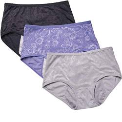 YOYI FASHION Frauen Menstruation Slip Jacquard Easy Clean Slip 3 Pack Gr??e 50, Schwarz, Grau, Blau von YOYI FASHION