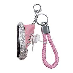 YOYUMI Schlüsselring Diamant-Glitzer-Segeltuch-Schuhe Schlüsselanhänger Kleine Schuhe Autotaschenanhänger von YOYUMI