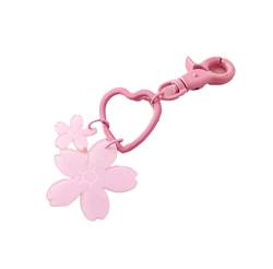 YOYUMI Schlüsselring Rosa Keychain Karikaturbogen-Schlüsselring-Taschenanhängerdekorations-Kirschblüte von YOYUMI