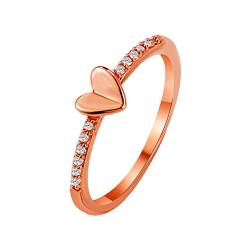 YPOSPDD 2023 Eheringe for Frauen_ Einfacher Liebesring Kalter Wind Temperament Zirkon Ring Ring Valentinstag (Color : Rose Gold, Size : One Size) von YPOSPDD
