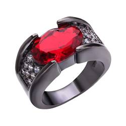 YPOSPDD Damen Ehering-Sets 2023_ Runder Ring Saphir Geschenk Rot Großer Ring Ring Ring Vintage RingDiamantring (Color : G, Size : One Size) von YPOSPDD