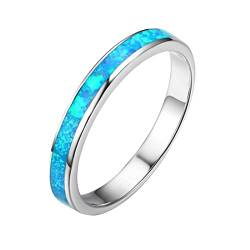 YPOSPDD Ehering-Sets for Sie 2023_ Bänder for Frauen Ringe Geschenke Herren Verlobung Inlay Wolfram Mode Hochzeit (Color : Blue, Size : 8) von YPOSPDD