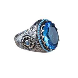 YPOSPDD Eheringe for Frauen 2023_ Ring, Ring, blauer Diamant, Vintage-Ring, Ring, Diamant-Saphir-Ring, Geschenkform (Color : C, Size : One Size) von YPOSPDD