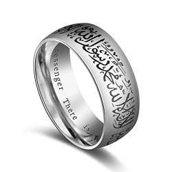 Titanstahl Koranringe muslimische religiöse islamische Halal-Wörter Männer Frauen Vintage Ring-8,C von YQHWLKJ