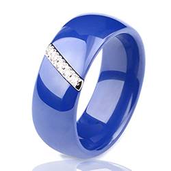 YQHWLKJ Frauen Keramikringe Klassische Ringe Glatt Indien Stein Kristall Schmuck Ring-10,Blau 8mm von YQHWLKJ