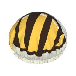 Duschhauben mit Cartoon-Bienen-Druck, wiederverwendbare Duschhaube, Haarkappe für die Dusche, rutschfeste, niedliche Duschhaube, Urlaubsgeschenk von YQxwJL