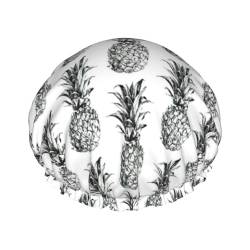 Duschhauben mit tropischem Ananas-Motiv, für Frauen, wiederverwendbare Duschhaube, Haarkappe für Dusche, rutschfest, niedliche Duschhaube, Urlaubsgeschenk von YQxwJL