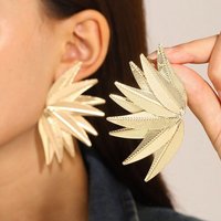 YRIIOMO Ohrhänger-Set Blatt-Patchwork-Ohrringe, Retro-Blatt-Stil, modische geometrische, Ohrringe für Frauen von YRIIOMO