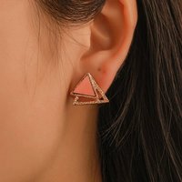 YRIIOMO Ohrhänger-Set Genähte dreieckige, mattierte Ohrringe für Damen mit rückseitig, hängenden Ohrringen von YRIIOMO